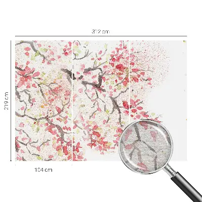 Papier peint photo sur tissu non tissé branches fleuries