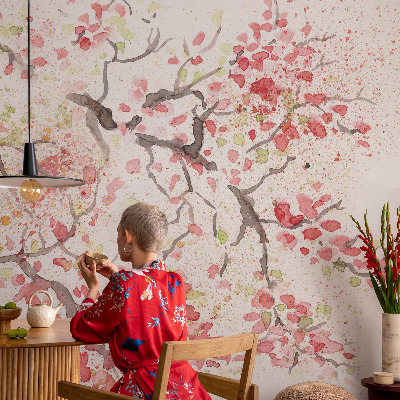 Papier peint panoramique chambre adulte Kvitnúce konáre