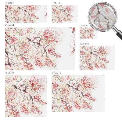 Papier peint panoramique chambre adulte avec un motif de branches fleuries