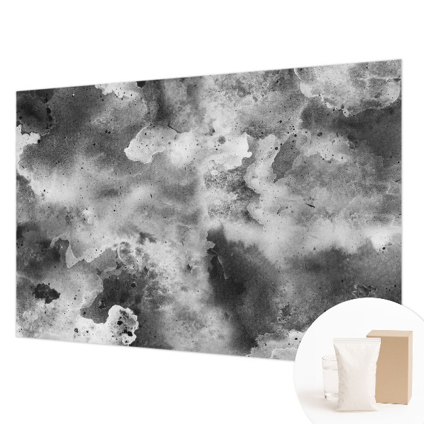 Papier peint panoramique enfant avec motif de nuages gris
