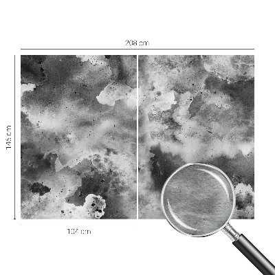 Papier peint panoramique enfant avec motif de nuages gris