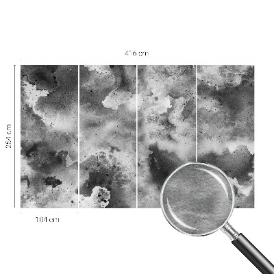 Papier peint panoramique enfant avec motif de nuages gris