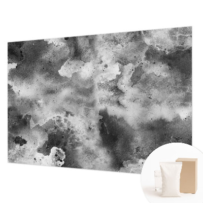 Papier peint panoramique enfant avec motif de nuages gris