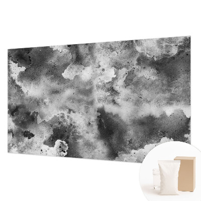 Papier peint panoramique enfant avec motif de nuages gris