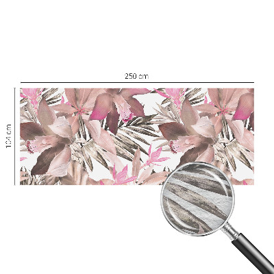 Papier peint panoramique moderne avec un motif de fleurs exotiques
