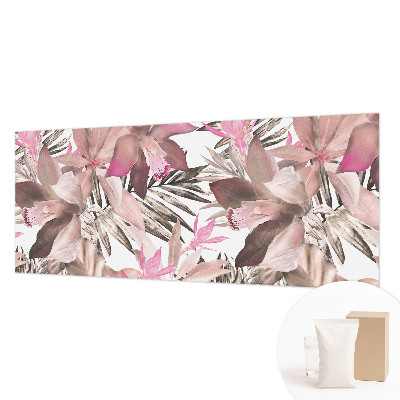 Papier peint panoramique moderne avec un motif de fleurs exotiques