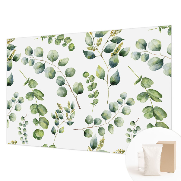 Papier peint panoramique de haute qualité avec un motif de feuilles vertes