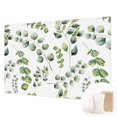 Papier peint panoramique de haute qualité avec un motif de feuilles vertes