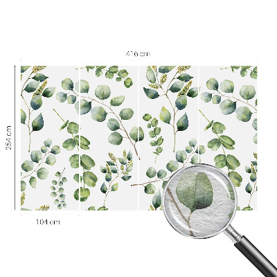 Papier peint panoramique de haute qualité avec un motif de feuilles vertes