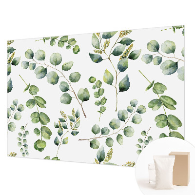 Papier peint panoramique de haute qualité avec un motif de feuilles vertes