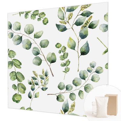 Papier peint panoramique de haute qualité avec un motif de feuilles vertes