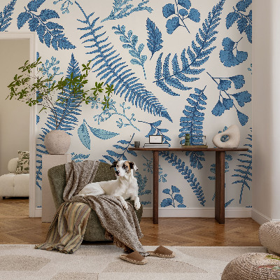 Papier peint panoramique intissé moderne avec un motif botanique