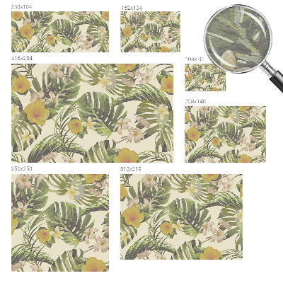 Papier peint photographique avec un motif de flore exotique