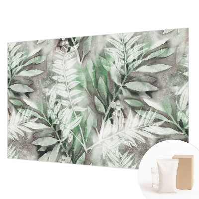 Tapisserie murale avec motif de feuilles aquarelles