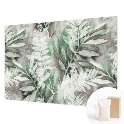 Tapisserie murale avec motif de feuilles aquarelles