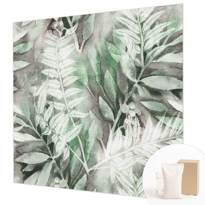 Tapisserie murale avec motif de feuilles aquarelles