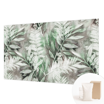 Tapisserie murale avec motif de feuilles aquarelles