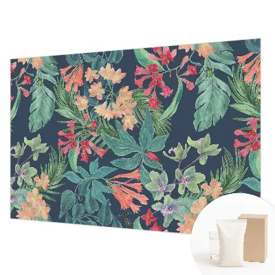 Papier peint photographique sur tissu non tissé fleurs tropicales