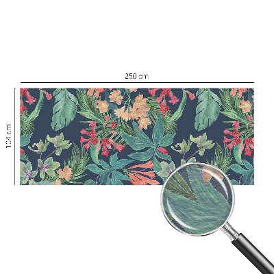Papier peint photographique salon avec un motif de fleurs tropicales