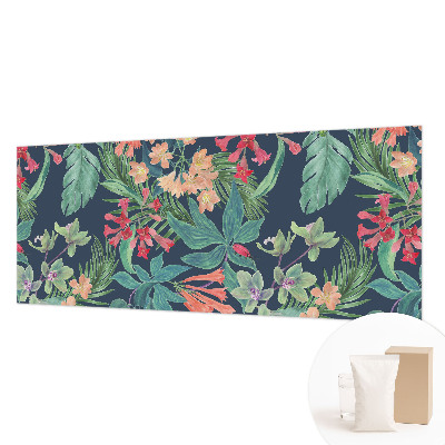 Papier peint photographique salon avec un motif de fleurs tropicales