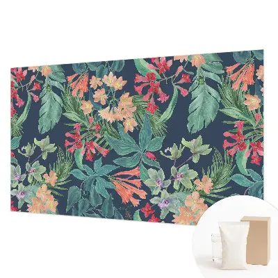 Papier peint photographique sur tissu non tissé fleurs tropicales