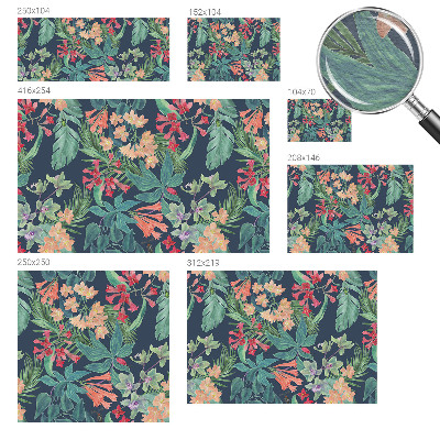 Papier peint photographique salon avec un motif de fleurs tropicales