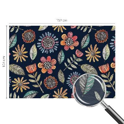 Poster mural panoramique avec un motif de mosaïque florale