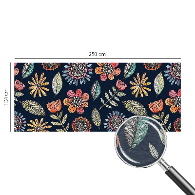Poster mural panoramique avec un motif de mosaïque florale