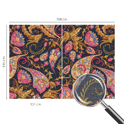 Papier peint panoramique intissé avec un motif paisley coloré