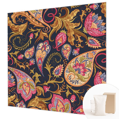 Papier peint panoramique intissé avec un motif paisley coloré