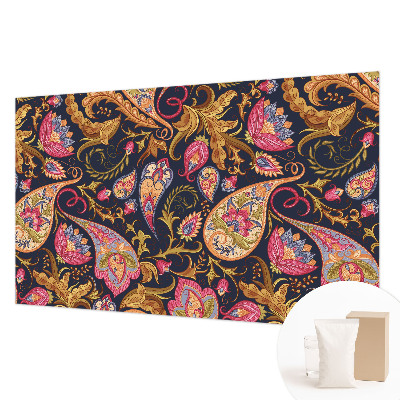 Papier peint panoramique intissé avec un motif paisley coloré