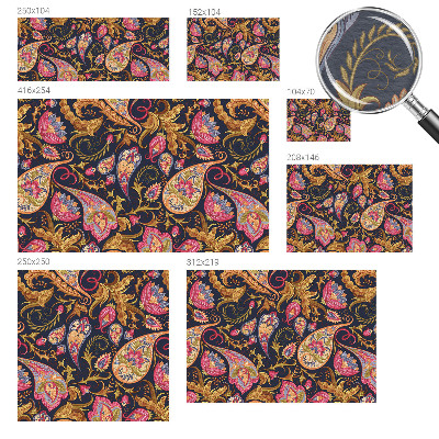 Papier peint panoramique intissé Farebný paisley vzor