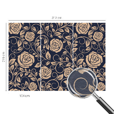 Papier peint panoramique sur mesure avec motif de fleurs romantiques