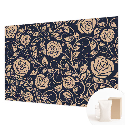 Papier peint panoramique sur mesure avec motif de fleurs romantiques