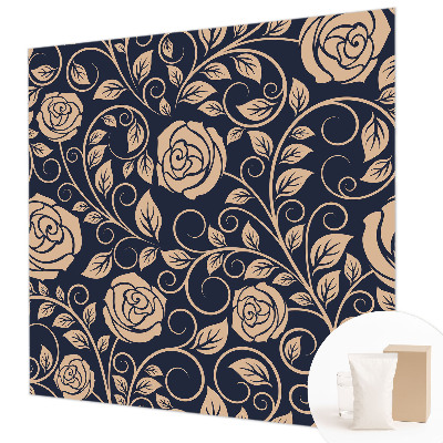 Papier peint panoramique sur mesure avec motif de fleurs romantiques