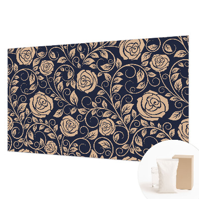 Papier peint panoramique sur mesure avec motif de fleurs romantiques