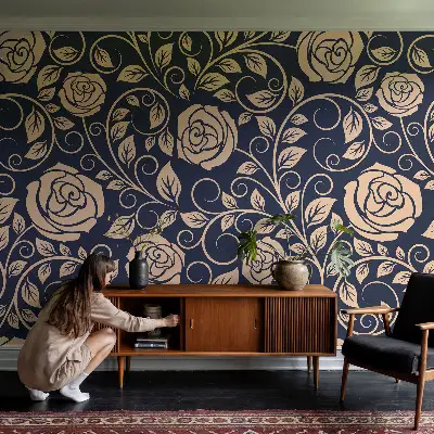 Papier peint photo grand format pour le mur Fleurs romantiques
