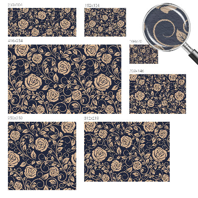 Papier peint panoramique sur mesure avec motif de fleurs romantiques