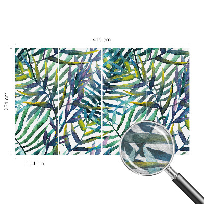 Tapisserie panoramique avec un motif de végétation exotique