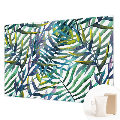 Tapisserie panoramique avec un motif de végétation exotique