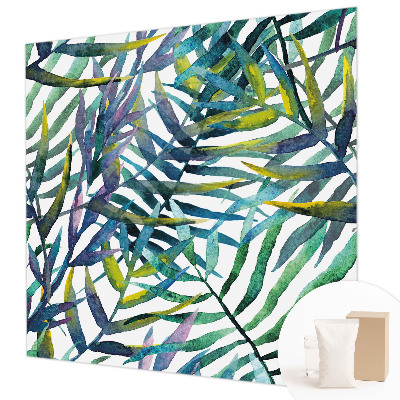 Tapisserie panoramique avec un motif de végétation exotique