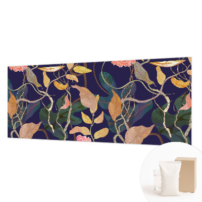 Papier peint panoramique salon avec un motif végétal élégant
