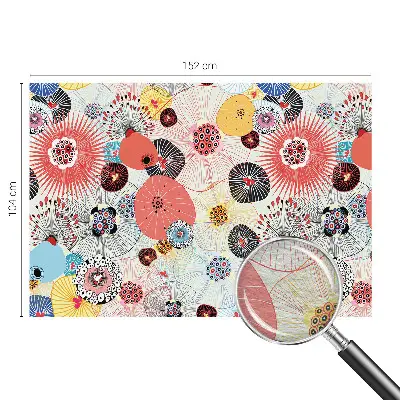 Papier peint photographique sur tissu non tissé fleurs colorées