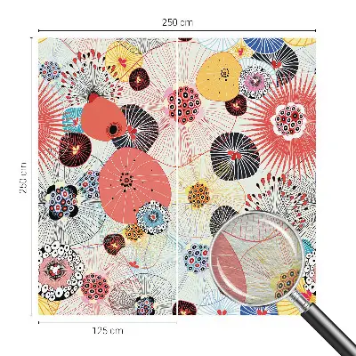 Papier peint photographique sur tissu non tissé fleurs colorées