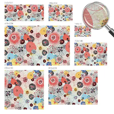 Papier peint photographique sur tissu non tissé fleurs colorées