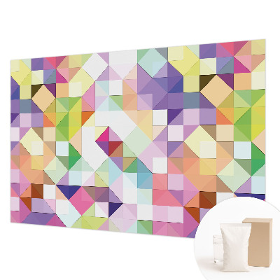 Papier peint panoramique chambre adulte avec des formes colorées