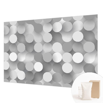 Papier peint panoramique de haute qualité avec un motif de cercles gris