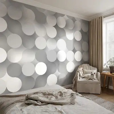 Papier peint photo sur tissu non tissé Cercles gris
