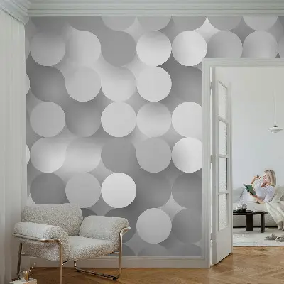 Papier peint photo sur tissu non tissé Cercles gris