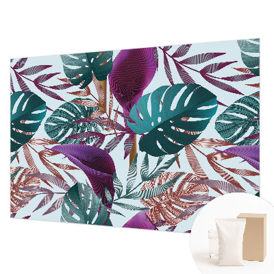 Papier peint panoramique intissé moderne avec motif tropical